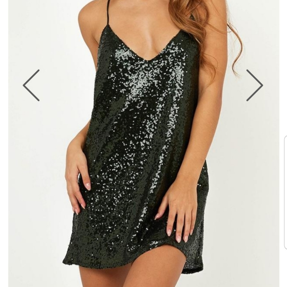 Showpo. Emerald sequence dress